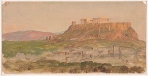 デッサン、南からのアクロポリスの眺め、アテネ、1869年4月 作： Frederic Edwin Church