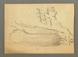 デッサン、スイス、ローヌ渓谷、ヴェニーとシオンの間の滝、1868年8月 作： フレデリックエドウィン教会