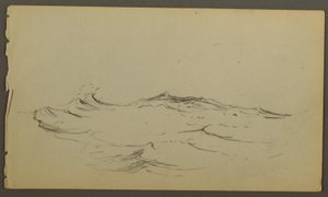 デッサン、波、おそらく1860年