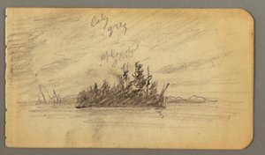 ドローイング、森の島、おそらく1878年 作： フレデリックエドウィン教会