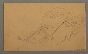 1868年7月27日、ドローイング、森の峰々