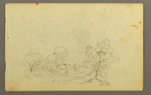 ドローイング、森の風景、1845年頃 作： フレデリックエドウィン教会