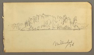 ドローイング、森の海岸、1878年 作： フレデリックエドウィン教会