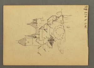 1868年8月20日、オーベルラント、ベルナー州のトゥーン湖のドローイング