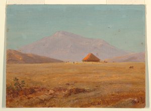エクアドル?、山小屋のある高原 作： Frederic Edwin Church