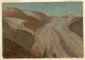 グレート アレッチ氷河、スイス 作： Frederic Edwin Church