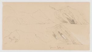 グレート アイランド、ロック クリフの研究 作： Frederic Edwin Church