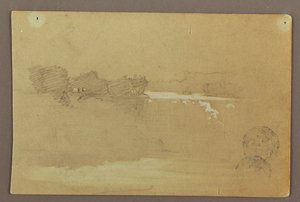 ヘネキン ポイントとアメリカ滝、ナイアガラ川 作： Frederic Edwin Church