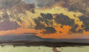 夕暮れの空、ジャマイカ、西インド諸島。 作： Frederic Edwin Church