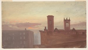 夜明けの屋台、10 番街、ニューヨーク、NY 作： Frederic Edwin Church