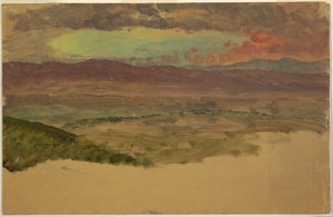 ハドソン渓谷の風景 作： Frederic Edwin Church