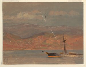 イタリアの海岸、メッシーナ海峡沖 作： Frederic Edwin Church