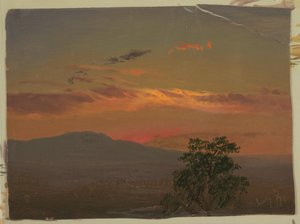 日没時の風景、ニューヨーク州ハドソン 作： Frederic Edwin Church