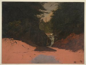 メイン州、マウンテン ストリーム 作： Frederic Edwin Church
