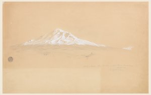 エクアドル、リオバンバ、シニア パブロ ブスタマンテの家から見たチンボラソ山 作： Frederic Edwin Church