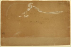 エクアドルのグアノホとグアランダの近くにあるチンボラソ山 作： Frederic Edwin Church