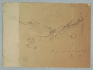 ホルヘ、エクアドルの近くの山の風景 作： Frederic Edwin Church