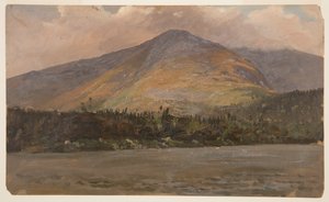 砂底池からパモラと大盆地を示すカターディン山 作： Frederic Edwin Church