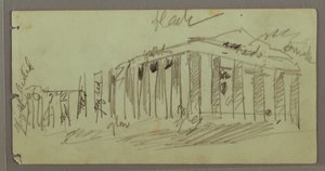 夜にライトアップされたパルテノン神殿、アテネ、ギリシャ 作： Frederic Edwin Church