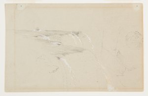 アメリカ滝の縁、ナイアガラ川 作： Frederic Edwin Church