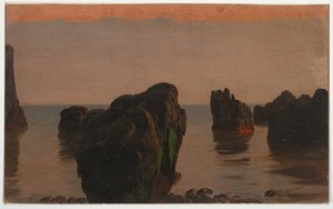グランドマナン沖の岩と苔 作： Frederic Edwin Church