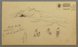 スケッチ。 テント。 ベドウィン。 作： Frederic Edwin Church