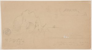 氷山のスケッチ、グリーンスポンド沖、ニューファンドランド 作： Frederic Edwin Church