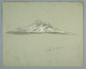 エクアドルのチンボラソ山の雪に覆われたピーク 作： Frederic Edwin Church