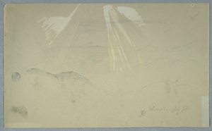 上から輝く太陽光線、ジャマイカ 作： Frederic Edwin Church