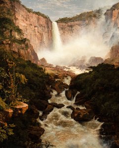 ニューグラナダ、ボゴタ近くのテケンダマの滝 作： Frederic Edwin Church