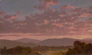 キャッツキルの黄昏 1849年 （油彩・ミルボード） 作： Frederic Edwin Church