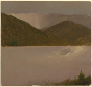 2 つの雲と山頂の研究、ジャマイカ 作： Frederic Edwin Church