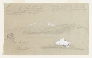 ピュアセ火山、コロンビア、山の景色。エクアドル、シンチョラグア 作： Frederic Edwin Church