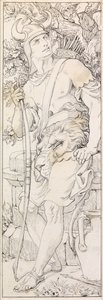 昇天教会への勇気（ペンとインク） 作： Frederic James Shields