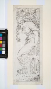 「悪意のあるバブラー」、昇天礼拝堂のための習作、年代不明（敷紙にペン、インク） 作： Frederic James Shields