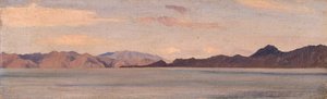 「ロードス島から見た小アジアの海岸」、1867 作： Frederic Leighton