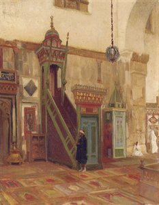 ダマスカスのグレートモスクのミンバーモスクの内部 作： Frederic Leighton