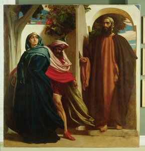 エリヤによるイゼベルとアハブの会見、1862年頃 作： Frederic Leighton