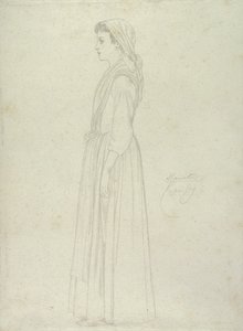 マリエッタ、カプリ、1859年（紙に黒鉛）