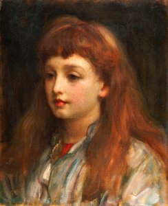 若い女の子、頭と肩の肖像画