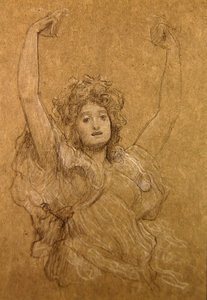 踊り子の習作（紙に黒白チョーク） 作： Frederic Leighton