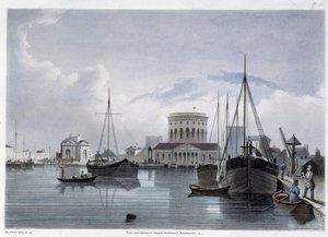 ヴィレット運河（ウルク運河）-マルタンス著「1832年のパリ」（リットナー、グーピル編）より 作： Frederic Martens