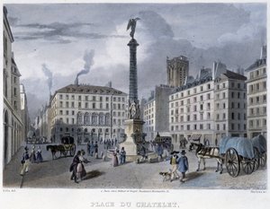 シャトレ広場 - マルテンスの「1832年のパリ」にて 作： Frederic Martens