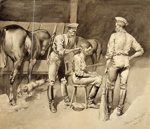 騎兵小屋の散髪、1893年（紙にトイレ）