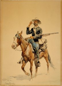 騎馬歩兵、1890 作： Frederic Remington