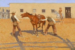 フレデリック・S・レミントン作『彼の最初のレゾン』1903年 作： フレデリック・レミントン