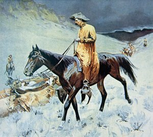 On The Trail」（油彩・キャンバス 作： Frederic Remington