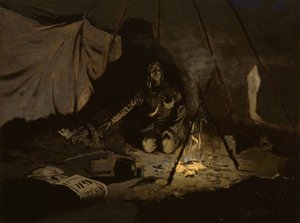 枯れ葉は彼女より長く続いた 作： フレデリック・レミントン