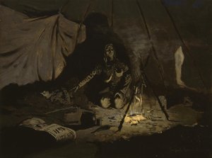 枯れ葉は彼女より長く続いた 作： フレデリック・レミントン