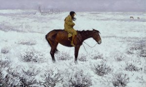 群れの少年、1905年頃（キャンバスに油彩） 作： Frederic Remington